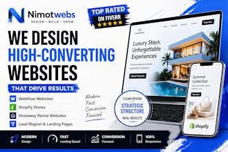 design a high converting webflow website or hostaway rental site