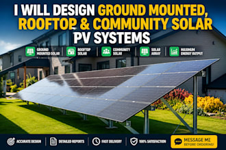 design ground mounted rooftop and community solar pv systems