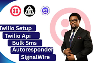 set up twilio, plivo, signalwire API for bulk sms, autoresponder