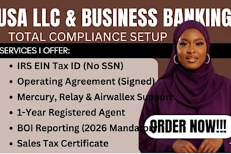 usa llc registration and business bank setup for non resident mercury relay bank