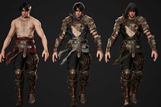 create aaa quality 3d game character in blender,maya for unreal engine and unity