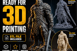 sculpt 3d miniature, figurine, dnd character model for 3d printing stl