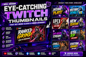 design custom twitch gaming anime banner twitch discord stream overlay thumbnail