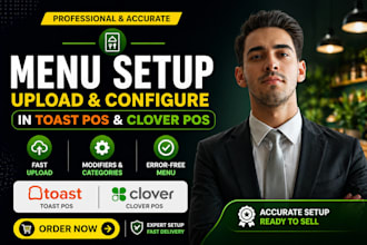 upload and configure menu items in toast pos and clover pos