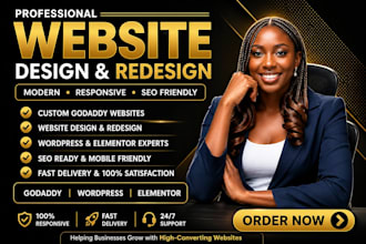 set up, redesign, and fix your godaddy or wordpress website