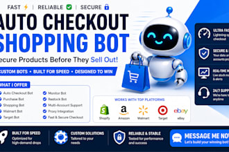 custom auto checkout bot, auto buying bot, walmart bot, auto purchase bot