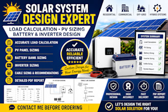 do solar load calculation pv sizing battery and inverter design