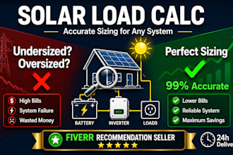 do solar load calc pv sizing, battery and inverter design