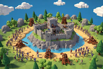 create game ready low poly 3d assets props and environment for unity unreal