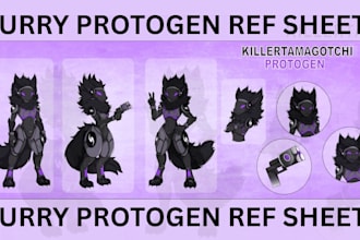 draw furry protogen ref sheet sfw nsfw art stickers badge furry icon for fursuit