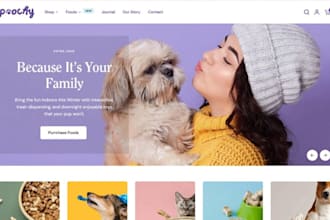 design high converting pet shopify store, pet website, pet grooming store