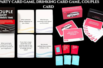 design party card game, drinking card game, couples card, adult card game design