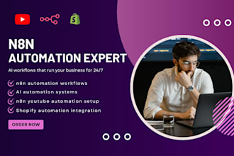 do n8n youtube automation, n8n automation specialist, ai automation, n8n shopify