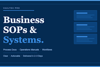 create standard operating procedures and process documents for your business