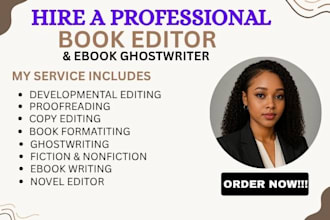 proofread, developmental book edit, format fiction novel
