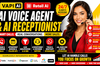 build vapi ai, retell ai voice agent ai receptionist with n8n automation for you