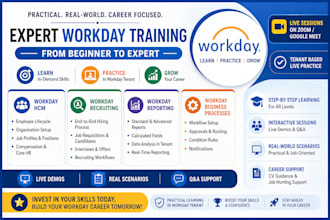 provide professional workday training in hcm, recruiting and reporting live demo