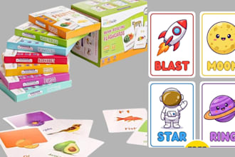 do educational cards design kids playing card game memory flash cards box design