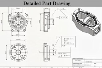 create 2d autocad mechanical drawings and technical cad drawings