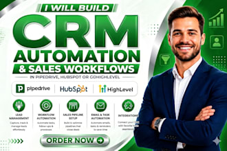 build CRM automation and sales workflows in hubspot, pipedrive or gohighlevel