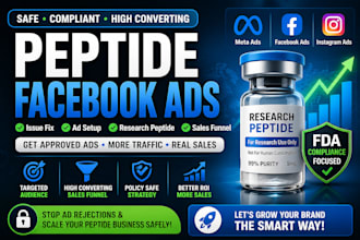 solve peptide ads issue run peptide facebook ads build research peptide funnel