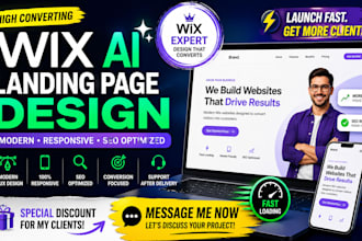 create wix ai landing page design ui ux seo modern website setup wix ecommerce