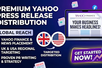 yahoo press release distribution UK USA press release distribution PR writing