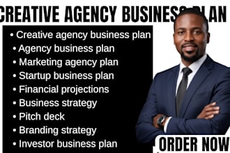 develop a create agency business  plan with growth strategy for startup investor