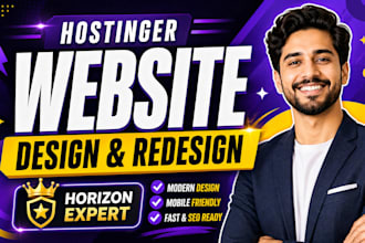 design, redesign hostinger website and hostinger horizon as a hostinger expert