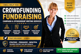 do crowdfunding, fundraising and sponsorship proposal writing