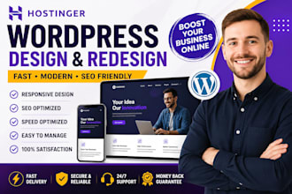 design hostinger website, hostinger wordpress website redesign and hostinger SEO