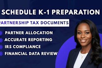 prepare schedule k1 and partnership tax documents for irs filing