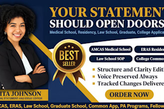 edit medical school personal statement, residency and application essays