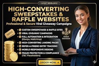 create a high converting sweepstakes raffle giveaway website and campaign