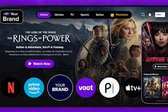 create white label iptv app with branding, vod, android TV and admin panel
