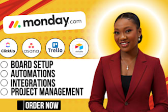 setup workflow project management in monday,  asana, airtable, clickup, trello
