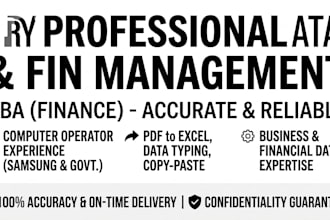 do professional data entry type nd financial data management