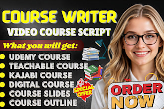 write online course content scripts video for udemy teachable and kajabi creator