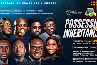 do unique church event flyer design, postcard in 5hrs