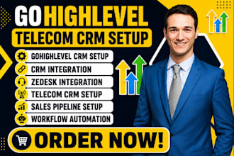 setup telecom crm customer support crm integration pipeline zendesk gohighlevel