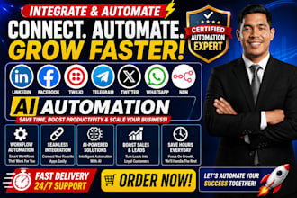 integrate linkedin facebook twilio telegram twitter whatsapp n8n ai automation