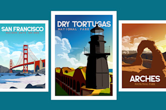 design a vintage poster with a minimalist style