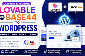 convert lovable to wordpress or base44 to wordpress migrate lovable to wordpress
