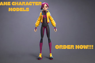design 3d game character model and 3d character rigging, unreal engine