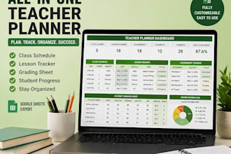 create custom teacher planner, class schedule, grading sheet, lesson tracker