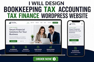 design bookkeeping website tax website accounting  tax finance wordpress website