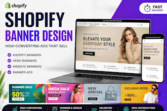 design shopify banner, hero banner, website banner ads