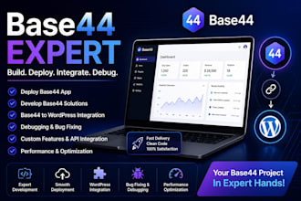 deploy base44 app, develop base44 to wordpress, debugging base 44, base44 expert