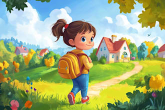 draw amazing 3d children book illustration and children