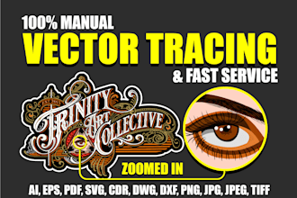 do vector tracing, replicate, logo to vector, image to vector in 2 hours